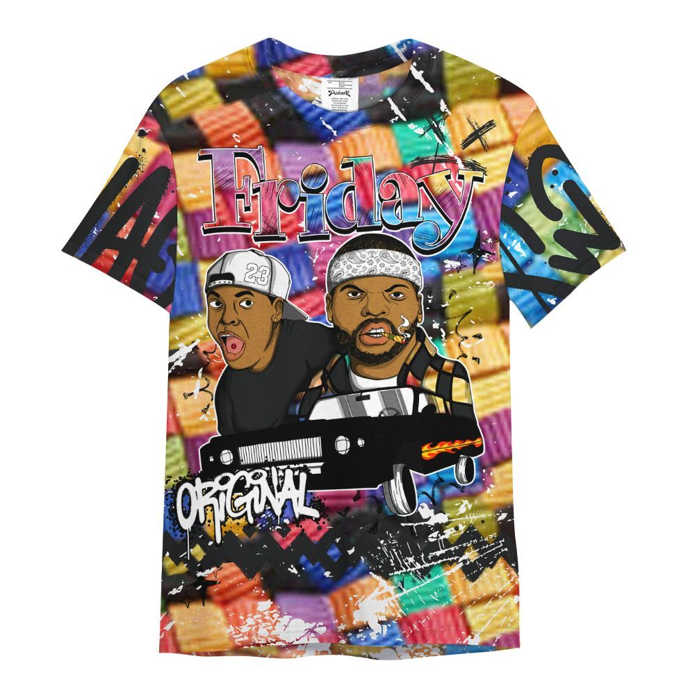 Shirt To Match Air Rainbow Weave - Friday Sneaker Crayon All Over Print