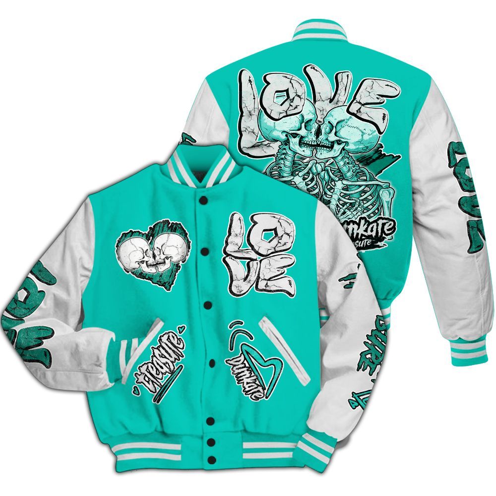 Varsity Jacket To Match Dunk Low Clear Jade - Skull Bear All Over Print