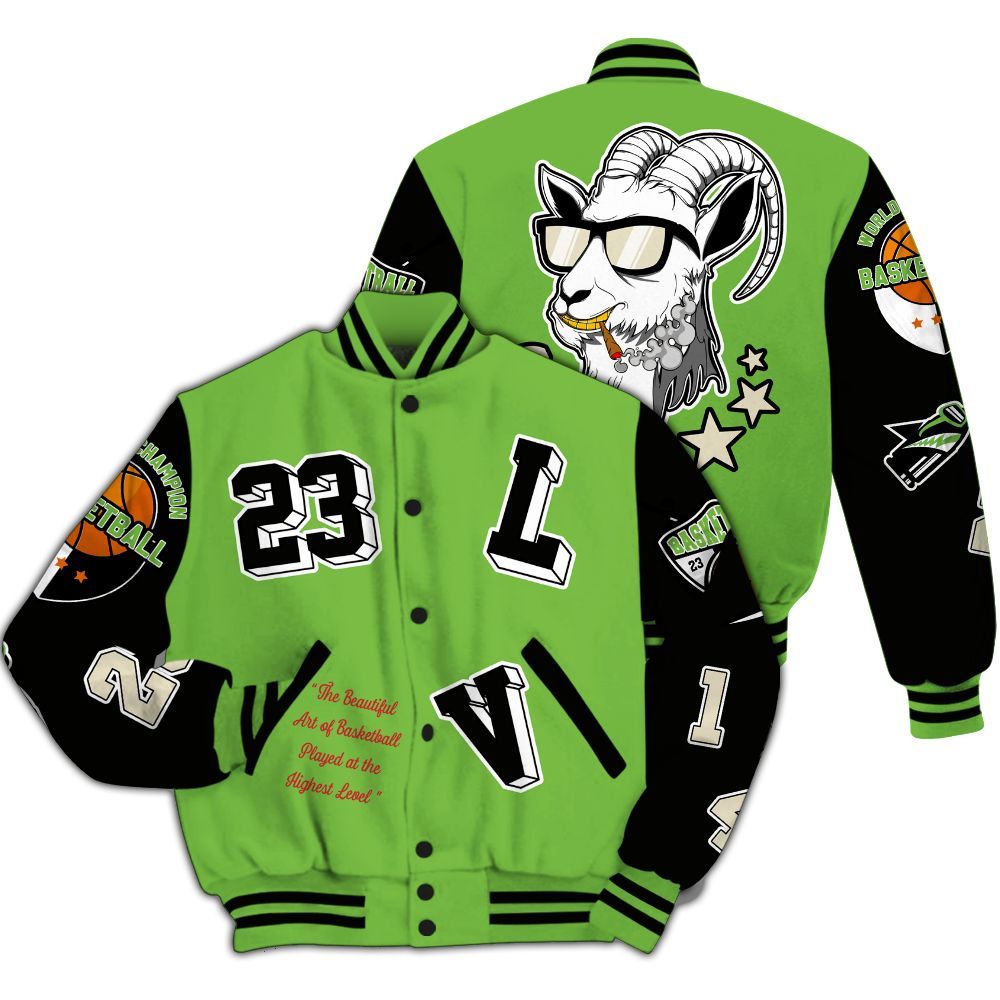 Varsity Jacket To Match Air Max Waffle SP Action Green - The GOAT Got Em Streetwear All Over Print