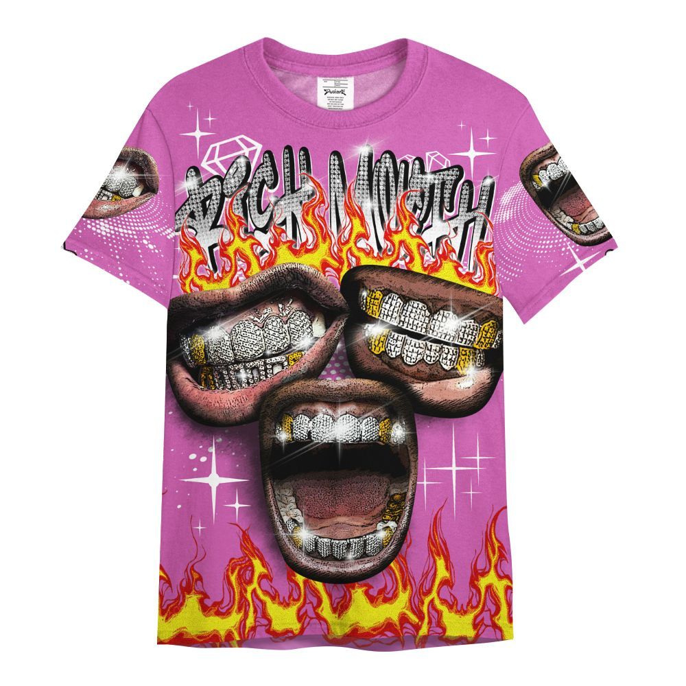Shirt To Match Hyper Violet 4s - Rich Mouth Fire Rap Retro 90s All Over Print