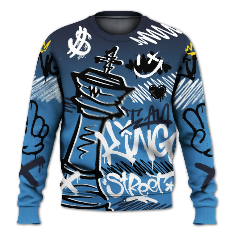 Sweatshirt To Match Low OG Obsidian 1s - Street King Chess Streetwear All Over Print