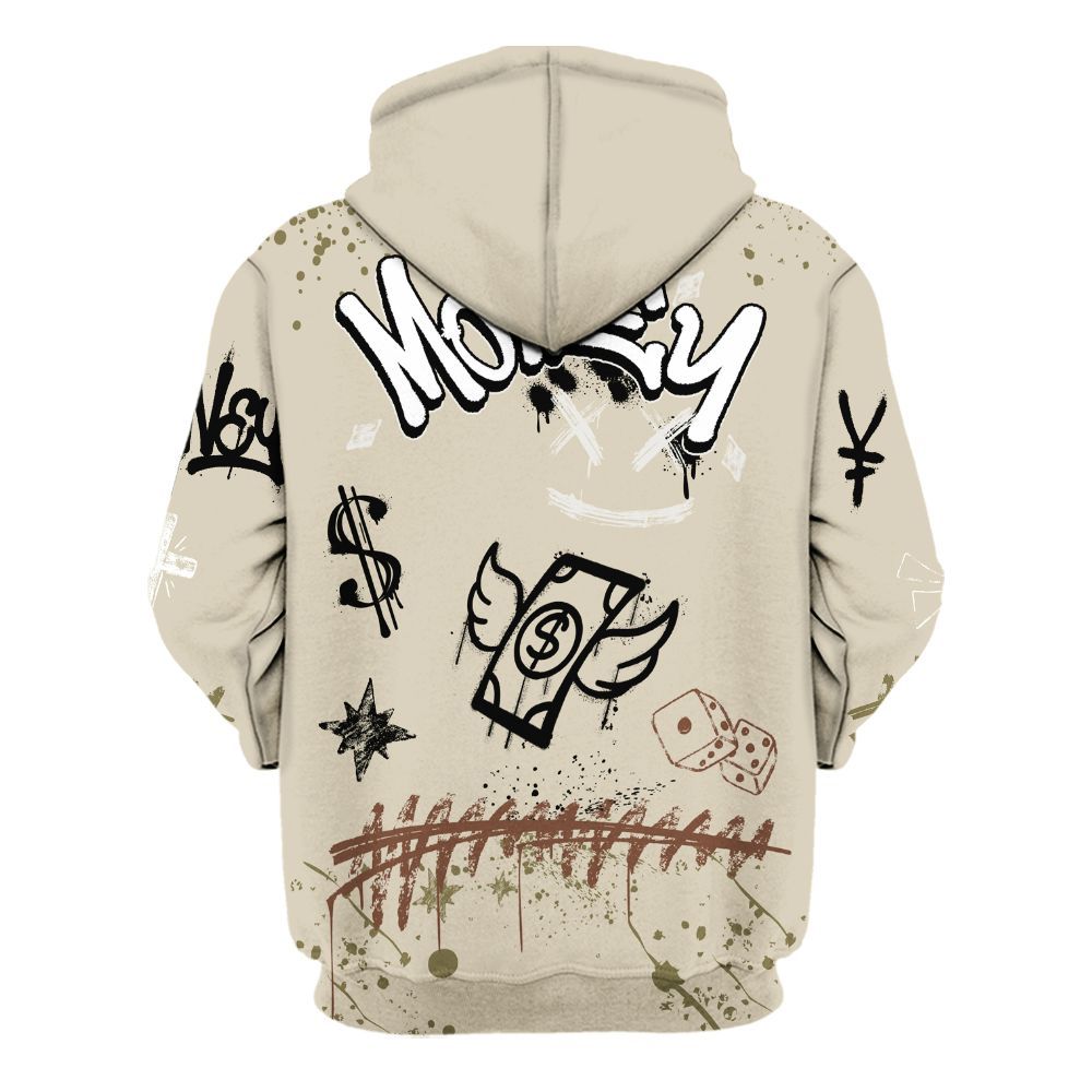 Hoodie To Match Sail Neutral Olive 6s - Everybody Paid In Full Crayon All Over Print