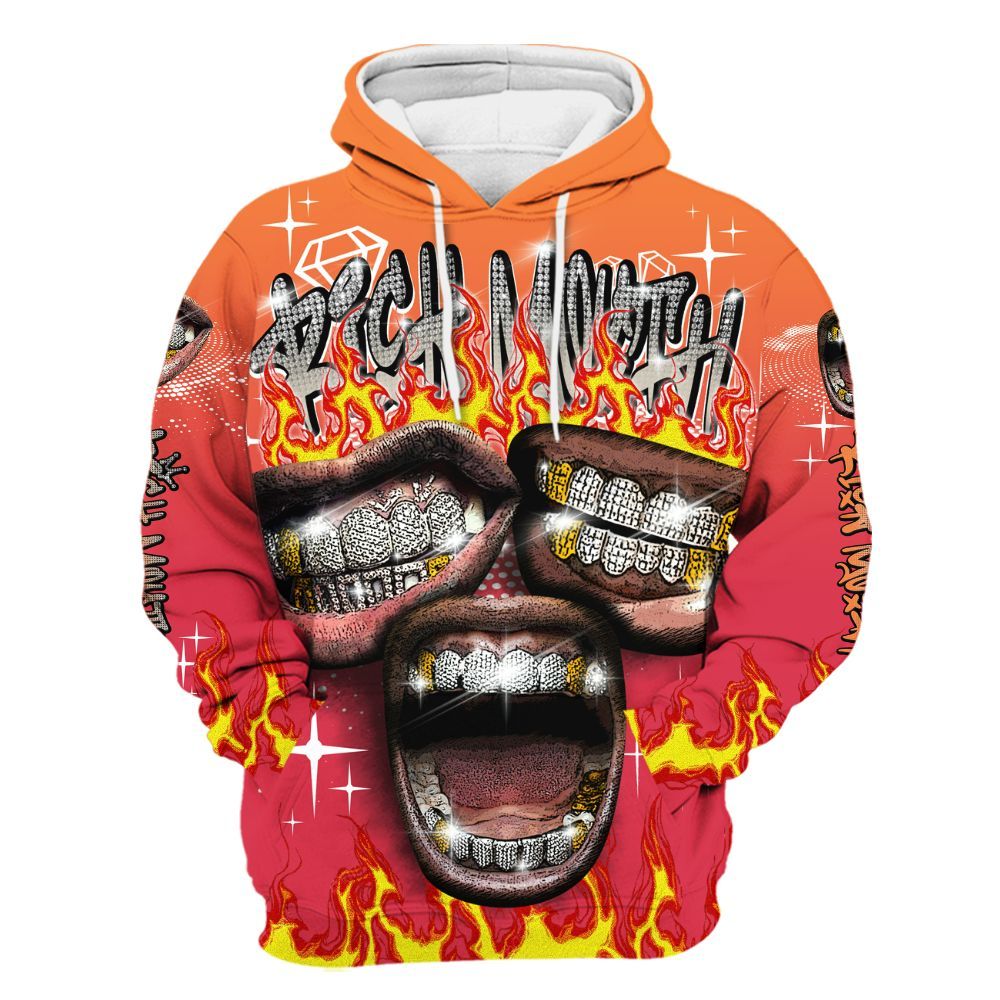 Hoodie To Match Air Max Portal Bright Ceramic - Rich Mouth Fire Rap Retro 90s All Over Print