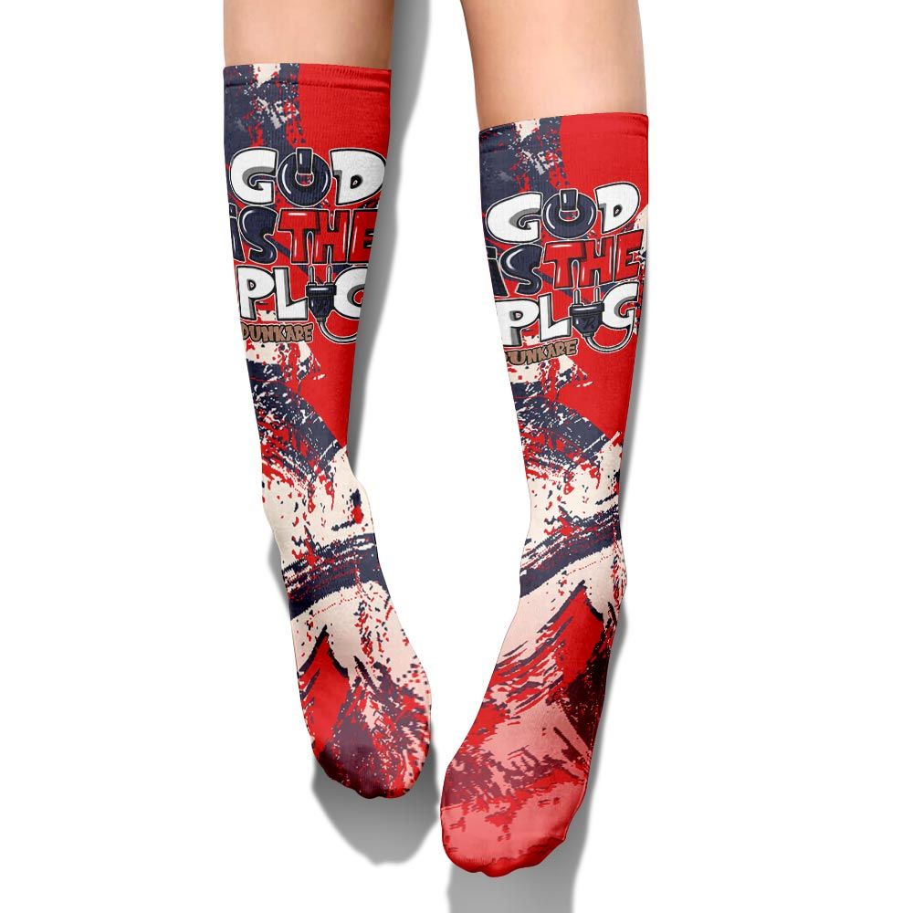 Sock To Match Low OG Howard University 1s - God Is The Power Cord Circle Splash