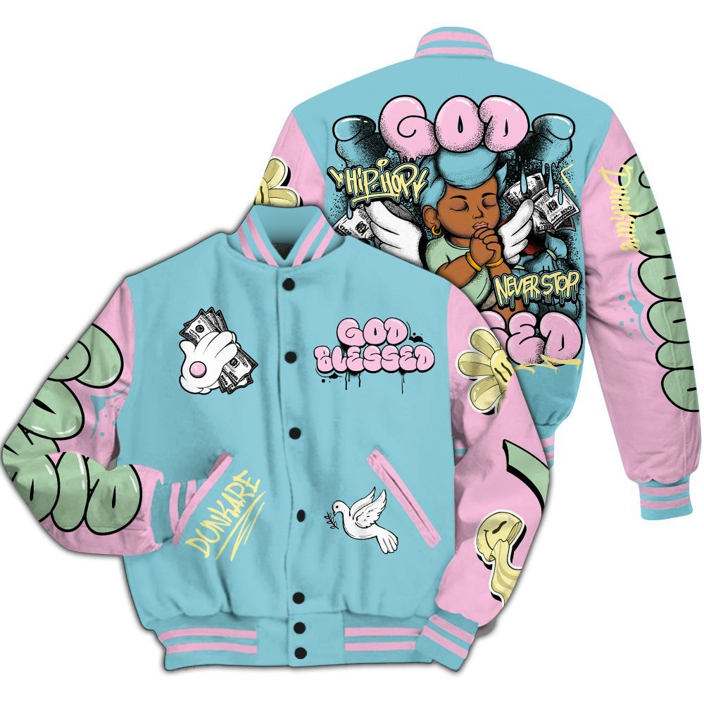 Varsity Jacket To Match SB Dunk Low Visty - God Blessed All Over Print