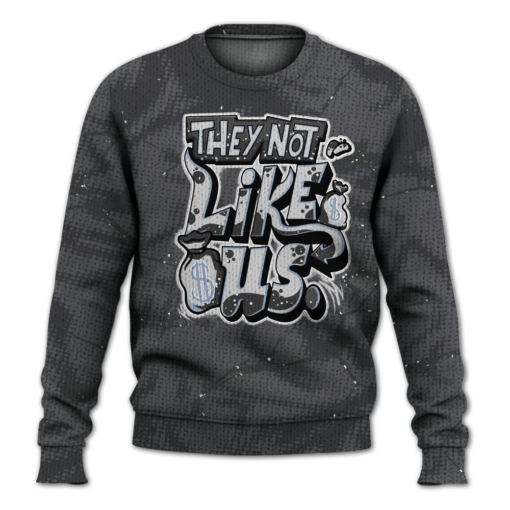 Knitted Sweater To Match Reverse Black White 6s - Dislike Us Graphic