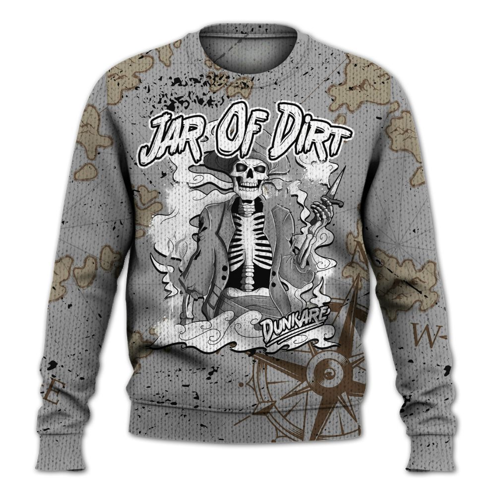 Knitted Sweater To Match Black Wolf Grey 12s - Skeleton Jar Of Dirt Retro