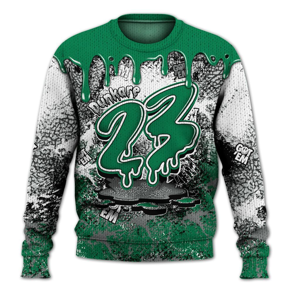 Knitted Sweater To Match Pine Green 3s - Dripping 23 Drip