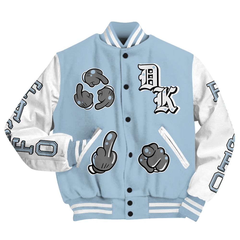 Varsity Jacket To Match Mid Ice Blue 1s - F Around Find Out Graphic All Over Print