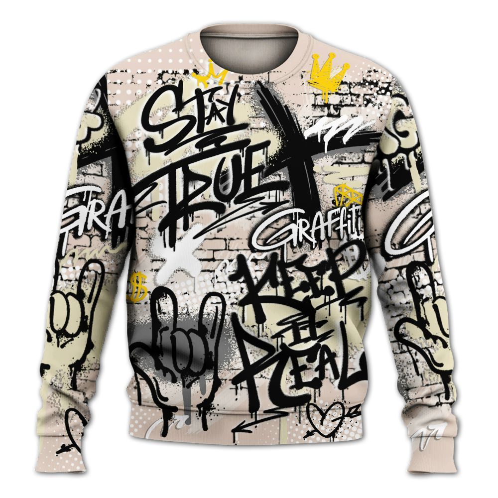 Sweatshirt To Match A Ma Maniere X Fossil Stone 4s - True It Real Graffiti Streetwear All Over Print