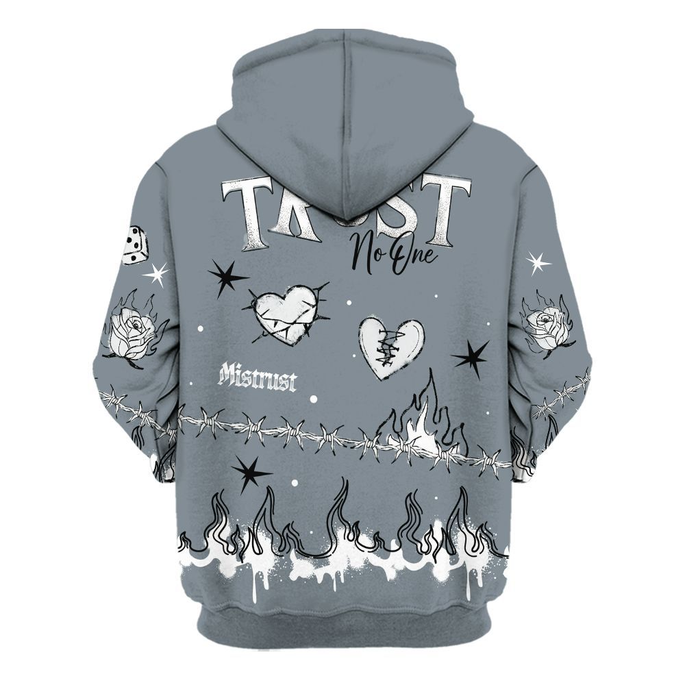 Hoodie To Match Wolf Grey 13s - Trust No One Snake-Bite Doodle Crayon All Over Print