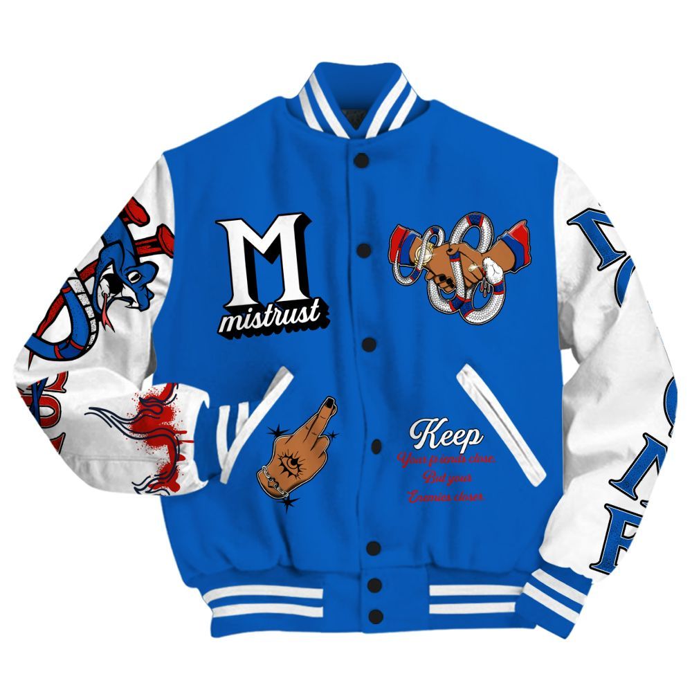 Varsity Jacket To Match Kobe 6 Game Royal Shirt, Trust No One Snake-Bite Street Style All Over Print