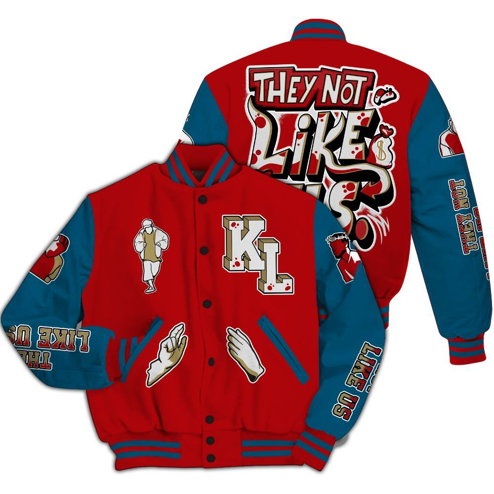 Varsity Jacket To Match OG Varsity Red 17s - Dislike Us Graphic All Over Print