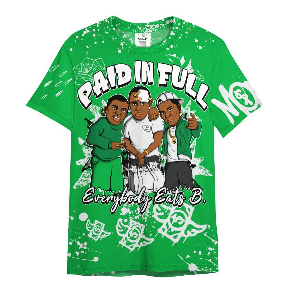 Shirt To Match Lucky Green 5s - Everybody Paid In Full Crayon All Over Print
