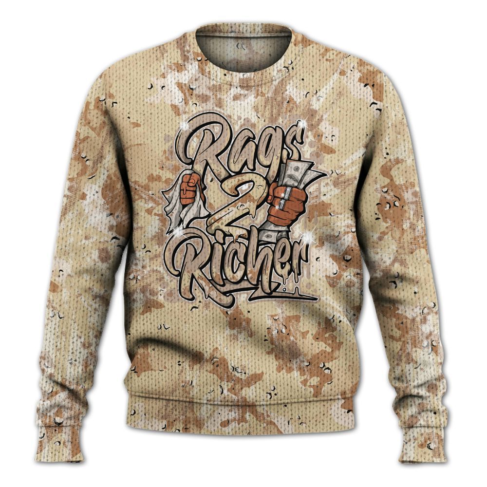Knitted Sweater To Match Desert Camo 3s - Rag 2 Rich Graphic Luxury
