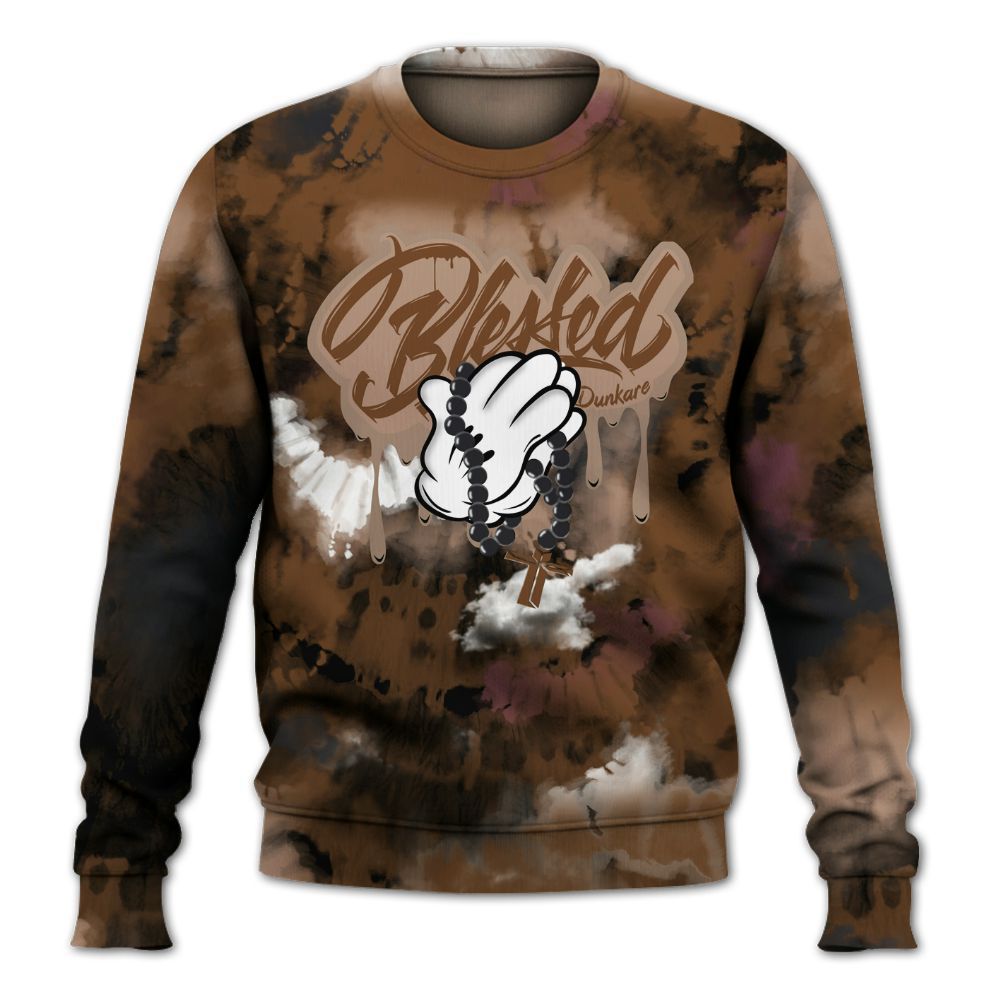 Sweatshirt To Match Archaeo Brown 3s - God Blessed Tie Dye All Over Print