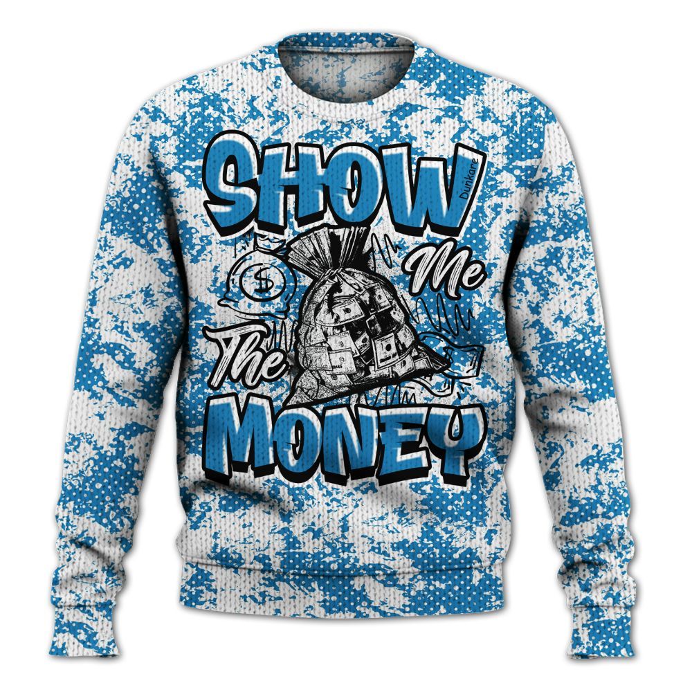 Knitted Sweater To Match Retro University Blue 9s - Show Me The Money Retro