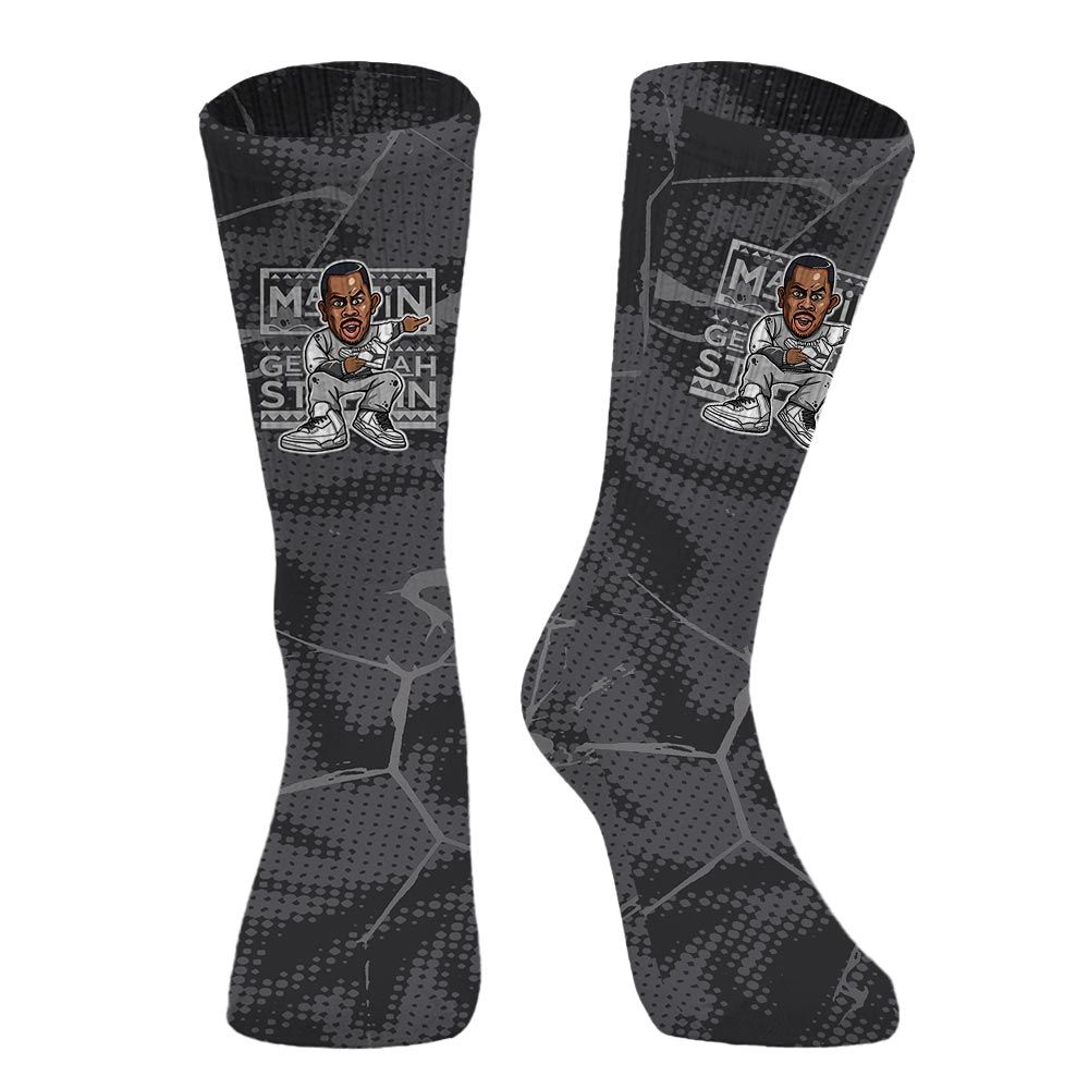 Sock To Match White Thunder 4s - Get Tag Sneakers Steppin' Graphic