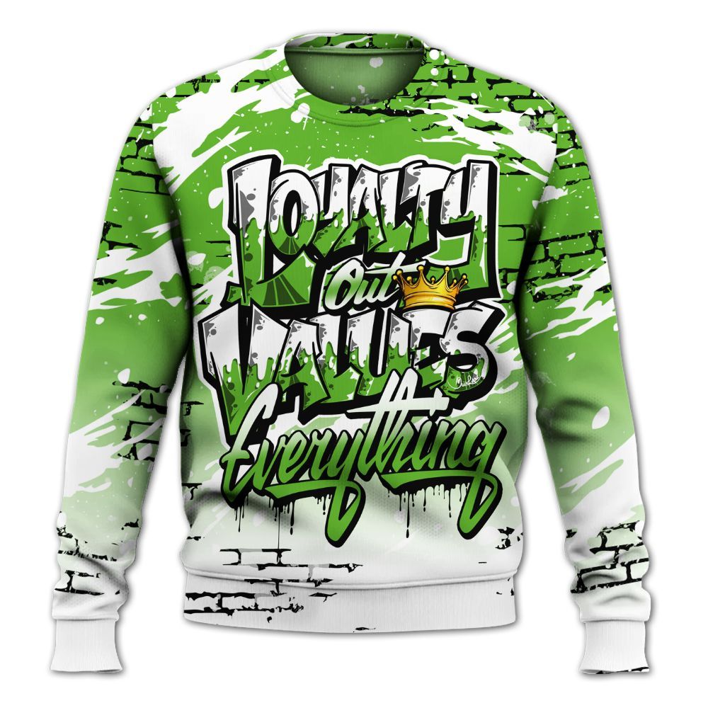 Sweatshirt To Match Air Foamposite One Volt - Values Of Loyalty Drip All Over Print
