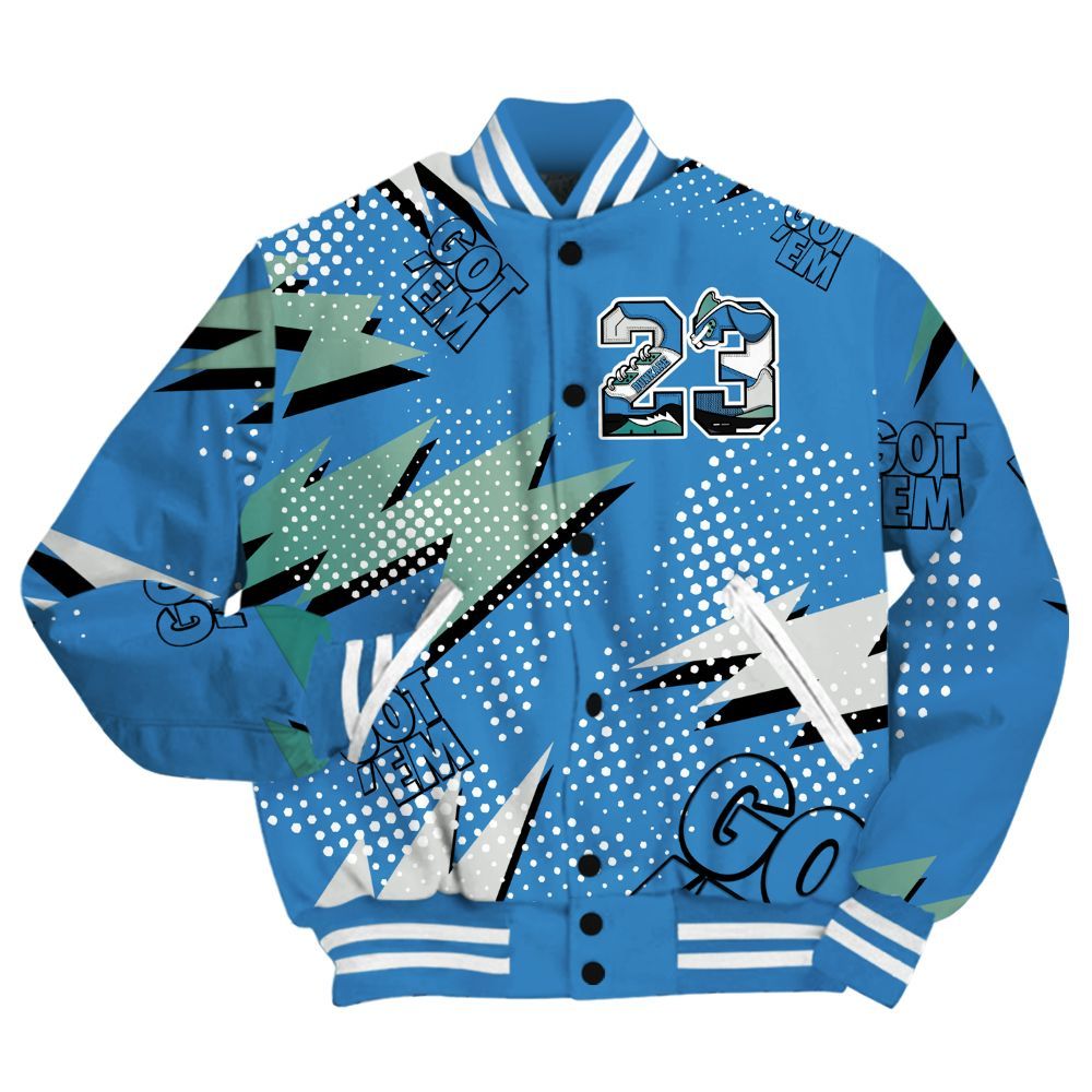 Varsity Jacket To Match Low Carolina 17s Shirt, Custom Name Number 23 5s All Over Print