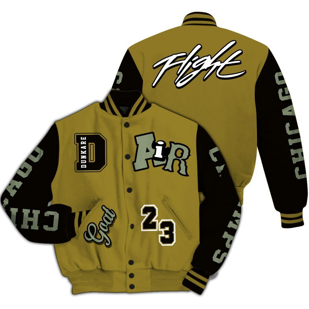 Varsity Jacket To Match Air Flightposite Metallic Gold - AIR Number 23 GOAT All Over Print