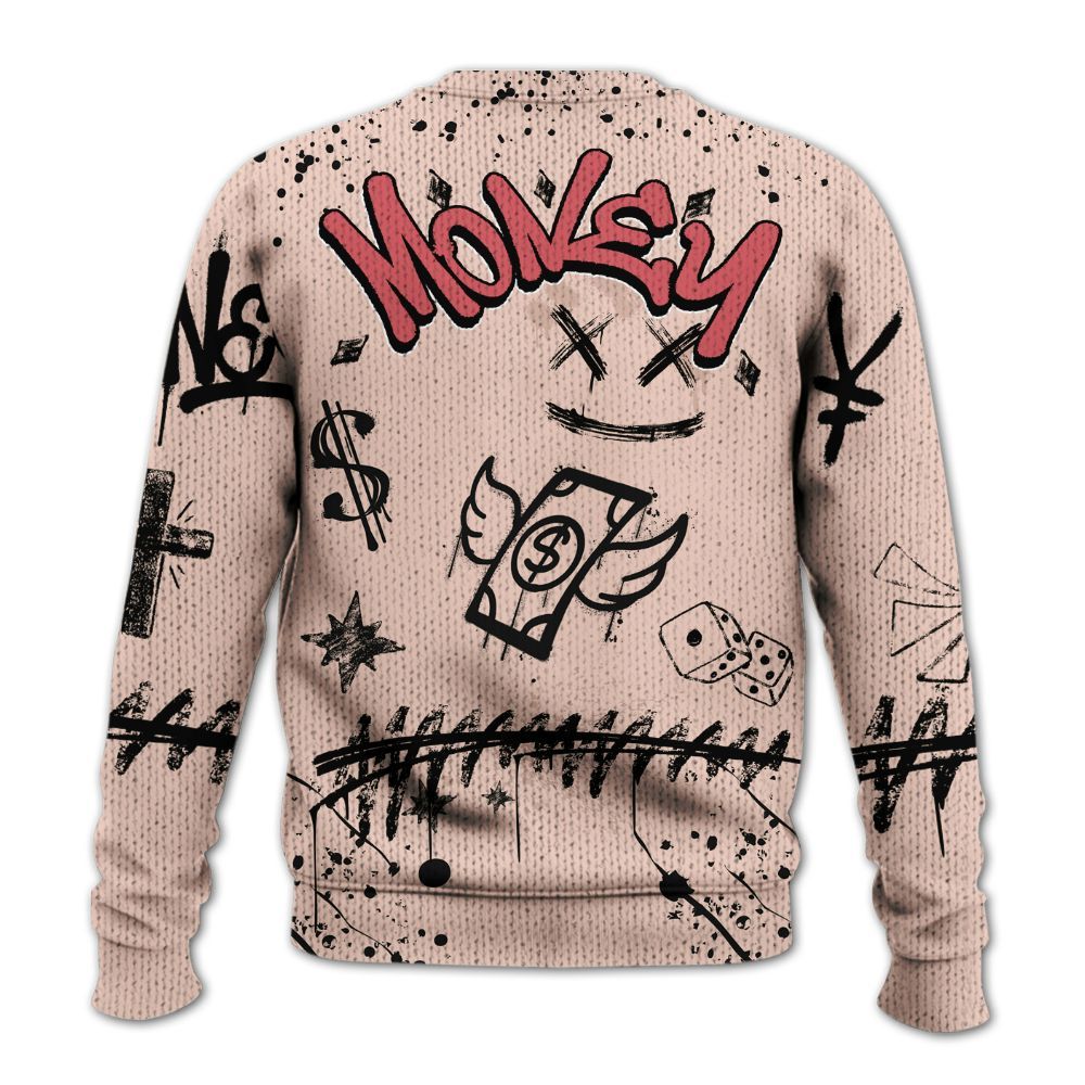 Sweater To Match Washed Coral 2s Shirt, Everybody Paid In Full Crayon Graphic