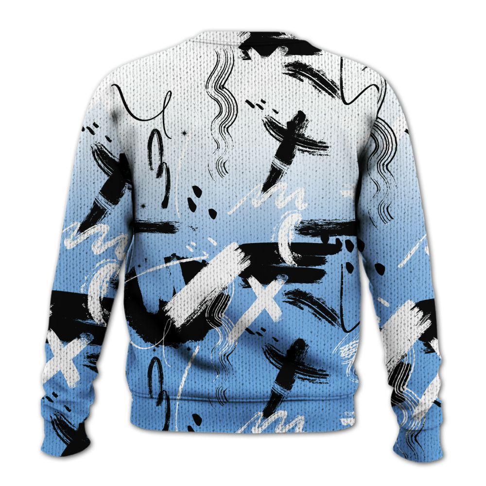 Knitted Sweater To Match University Blue 6s - Money Hustle Grind Pray