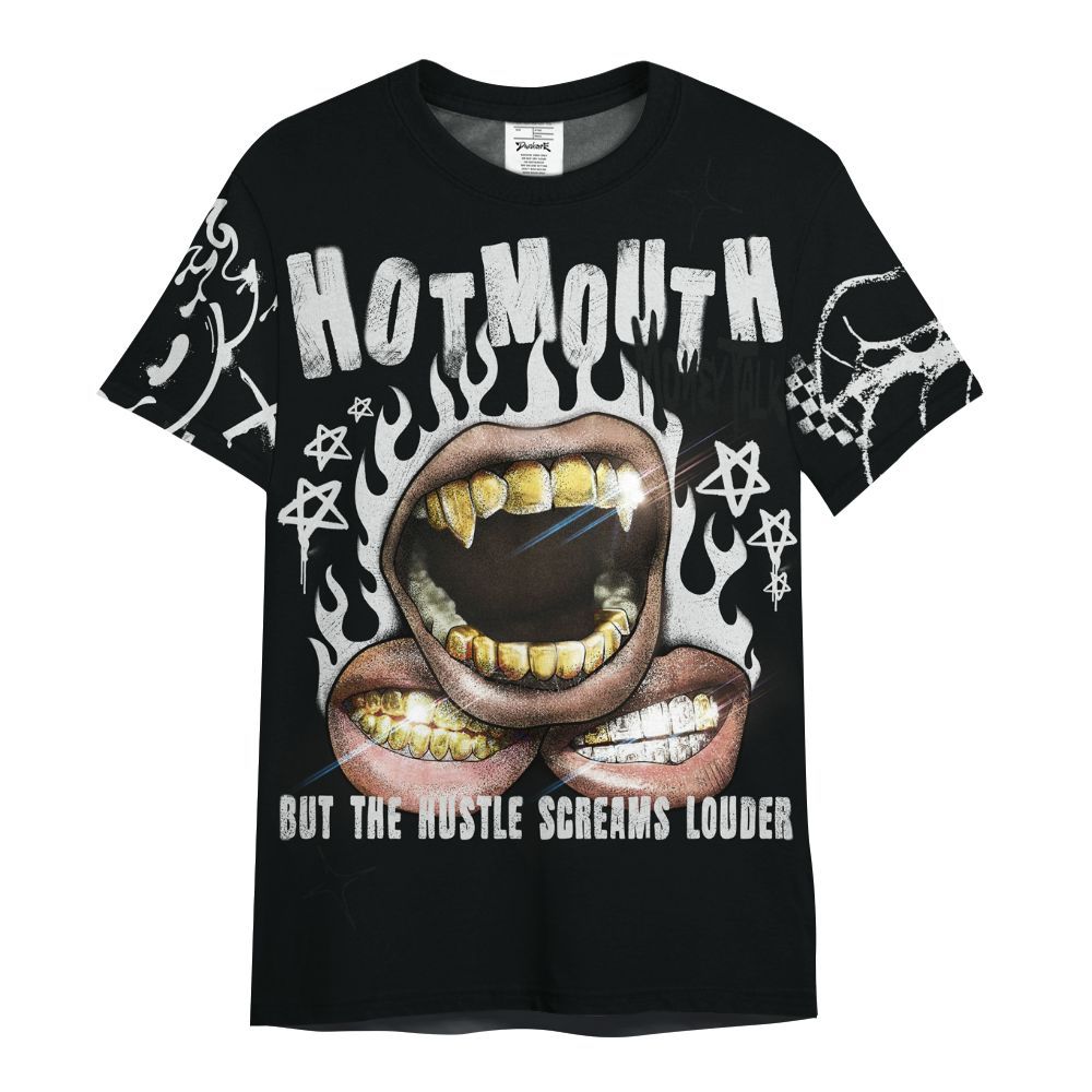 Shirt To Match Mid Space Jam 1s - Mouth Burning Street Style All Over Print