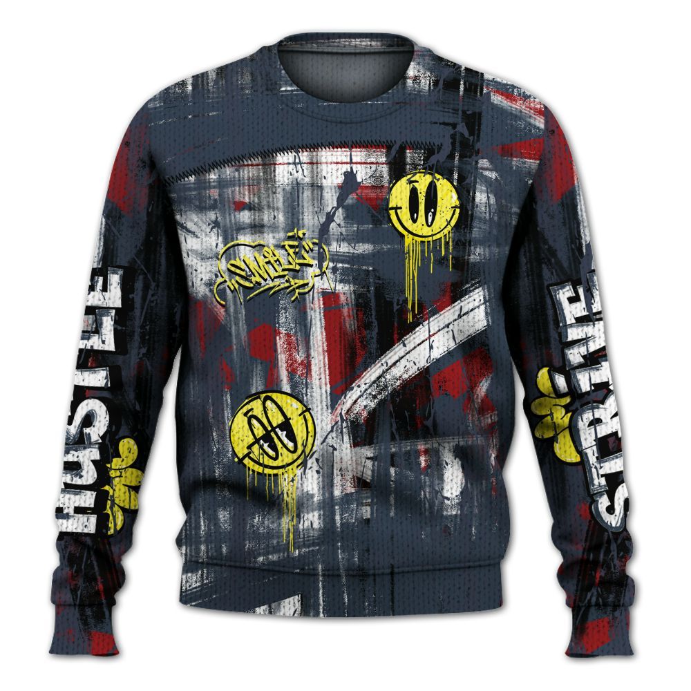 Knitted Sweater To Match Retro Olympic 6s - Money Skull Smile Fire