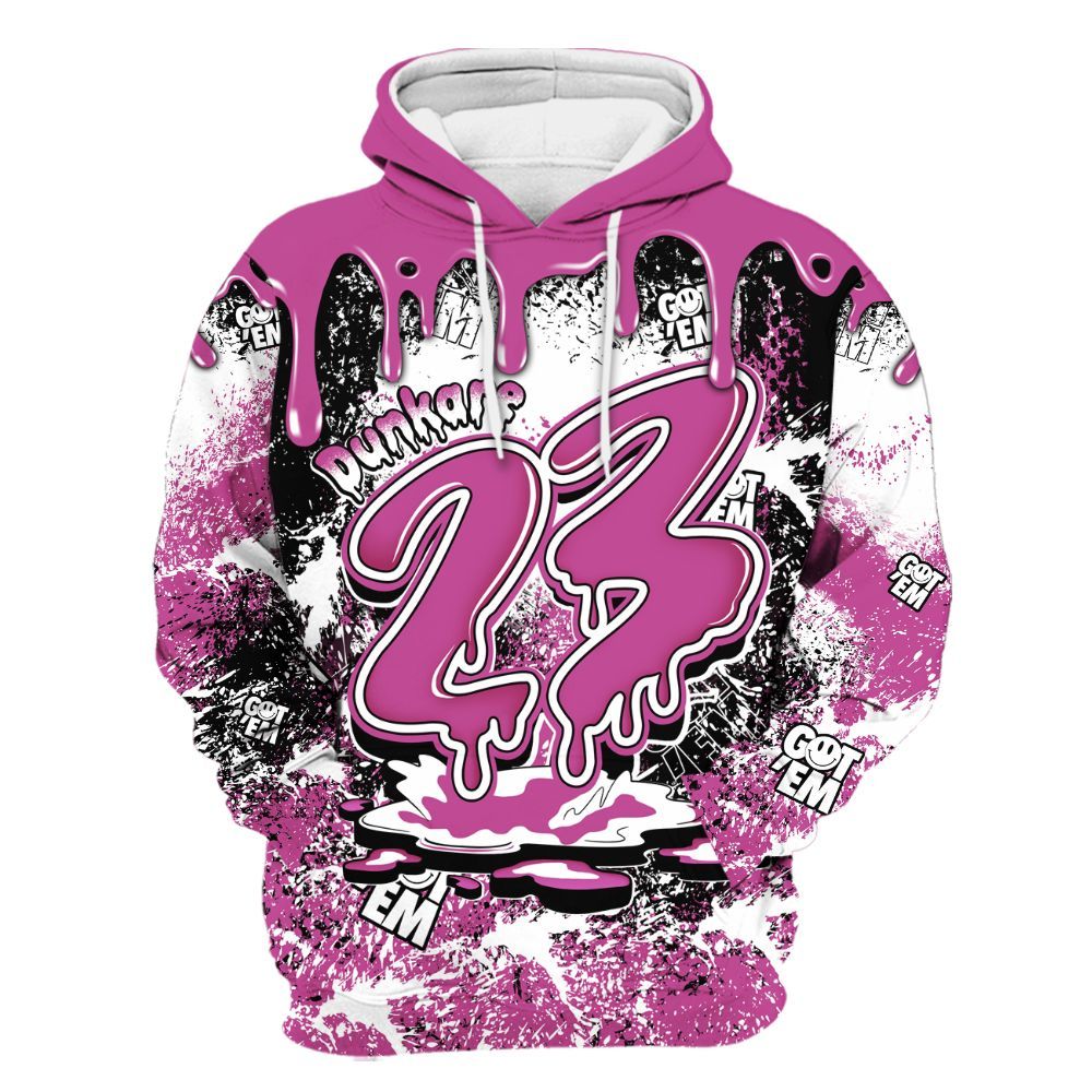 Hoodie To Match Dunk Low Active Fuchsia - Dripping 23 Drip All Over Print