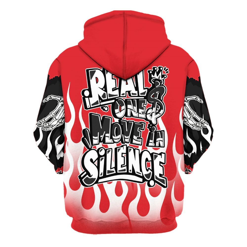 Hoodie To Match Prime 93 Fire Red - Ones Move In Silence Graphic Trapped All Over Print