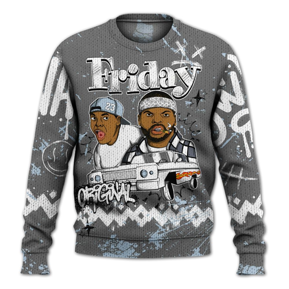 Knitted Sweater To Match Cool Grey 6s - Friday Sneaker Crayon