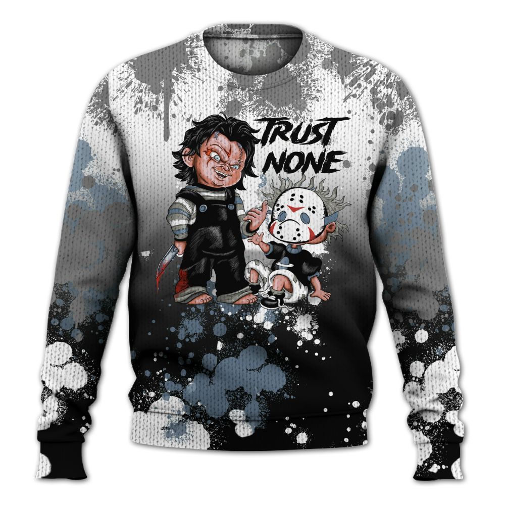 Knitted Sweater To Match Black Chrome 6s - Trust No One Scary