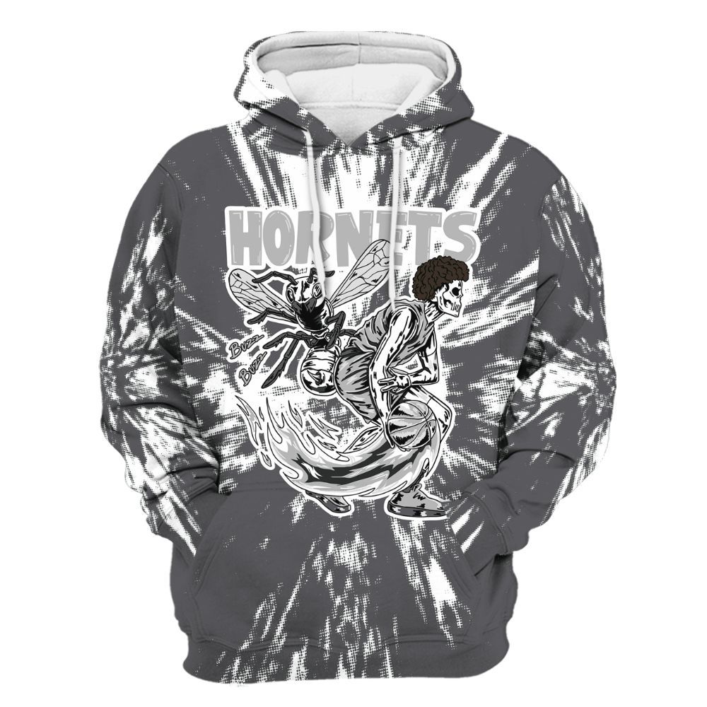 Hoodie To Match White Thunder 4s - Hornets Skeleton Luxury All Over Print