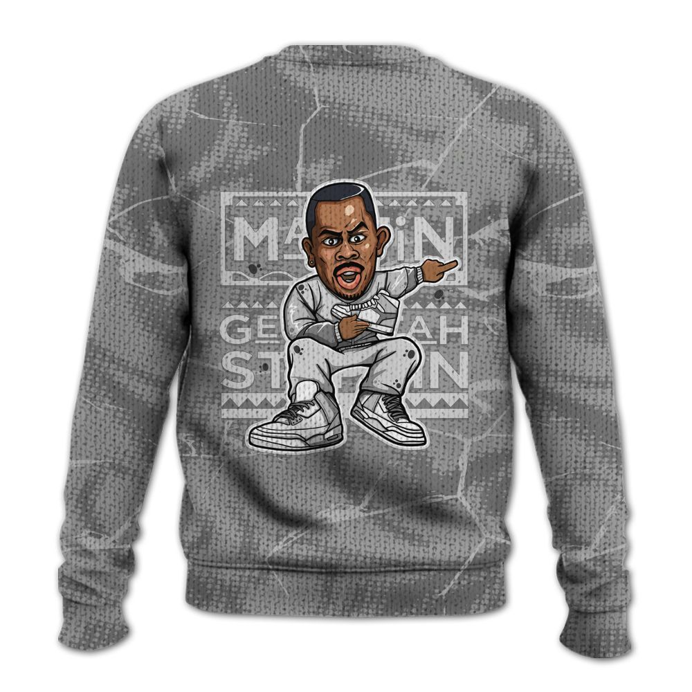 Knitted Sweater To Match Black Wolf Grey 12s - Get Tag Sneakers Steppin' Graphic Crack