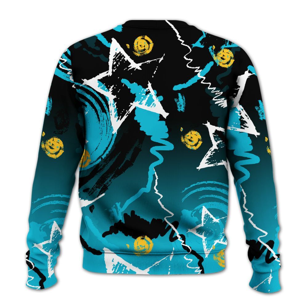 Sweatshirt To Match Retro Aqua 5s - Grind Shine Later Drip All Over Print