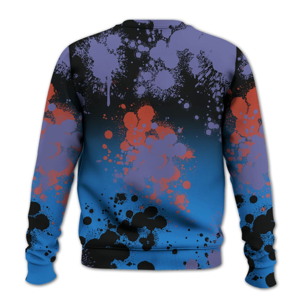 Sweatshirt To Match Hi-Res Blue 700s - God Blessed Ink Drip All Over Print