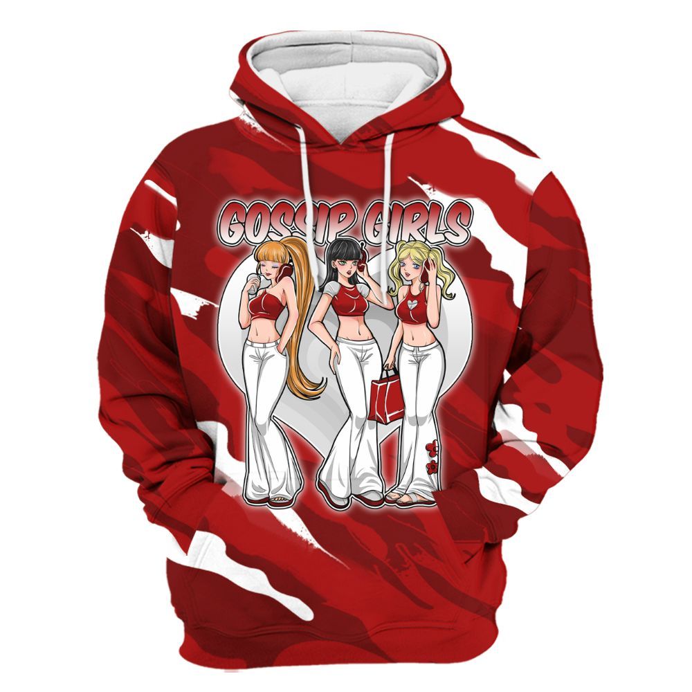 Hoodie To Match Red Taxi 12s - Gossip'Girls All Over Print
