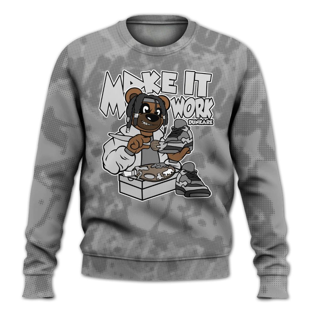 Sweatshirt To Match Black Wolf Grey 12s - Pull It Off Bear Street All Over Print