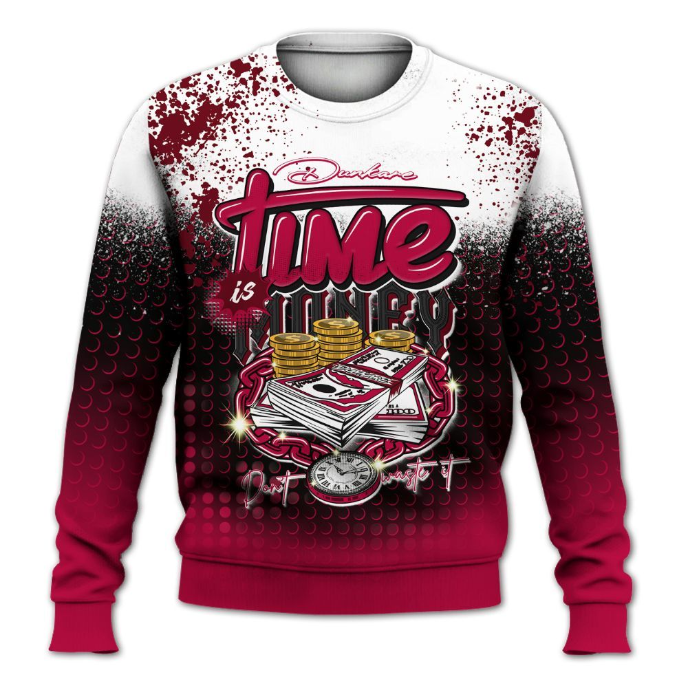 Sweatshirt To Match Retro Chicago 2s - Halftone Time Is Money All Over Print