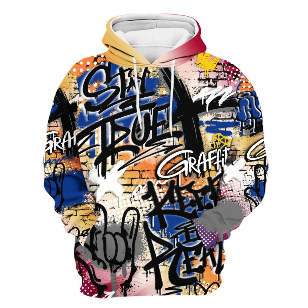 Hoodie To Match Air Griffey Max Los Angeles 1s - True It Real Graffiti Streetwear All Over Print