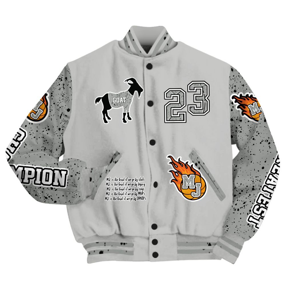 Varsity Jacket To Match Retro White Oreo 4s - 23 G.0.A.T Jump Up Basketball All Over Print