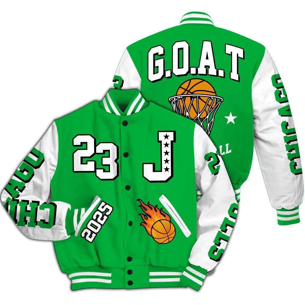 Varsity Jacket To Match Lucky Green 5s - Chicago 23 Basketball All Over Print