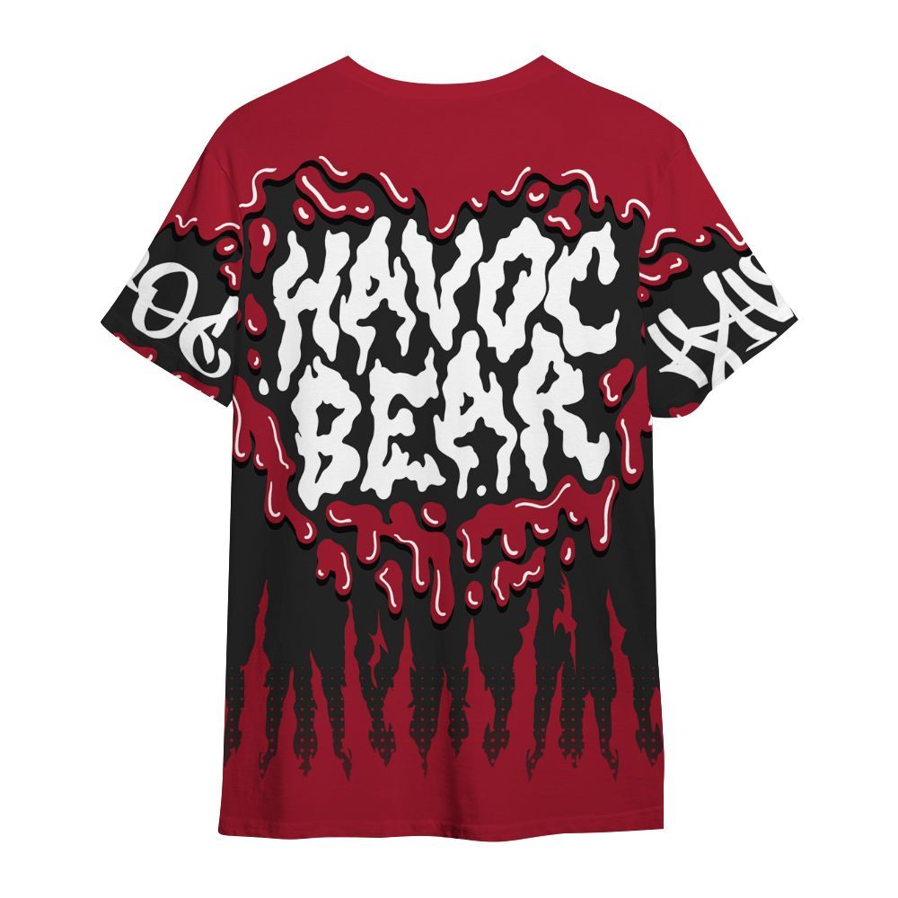 Shirt To Match High OG Black Toe Reimagined 1s - Havok Bear Dripping All Over Print