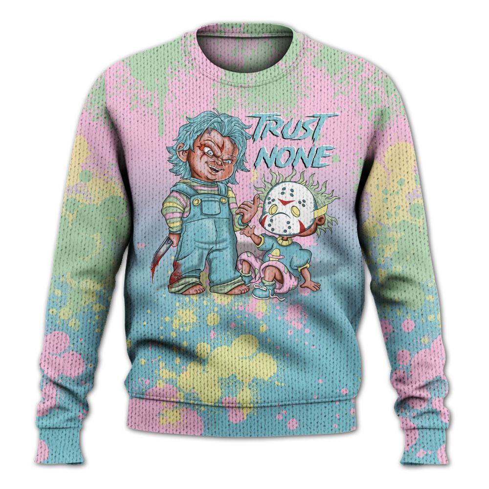 Knitted Sweater To Match SB Dunk Low Visty - Trust No One Scary