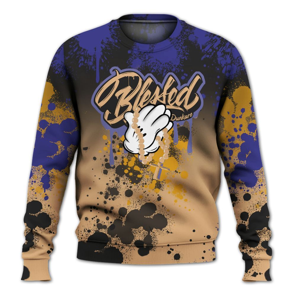 Sweatshirt To Match SE Afrobeats 7s - God Blessed Ink Drip All Over Print