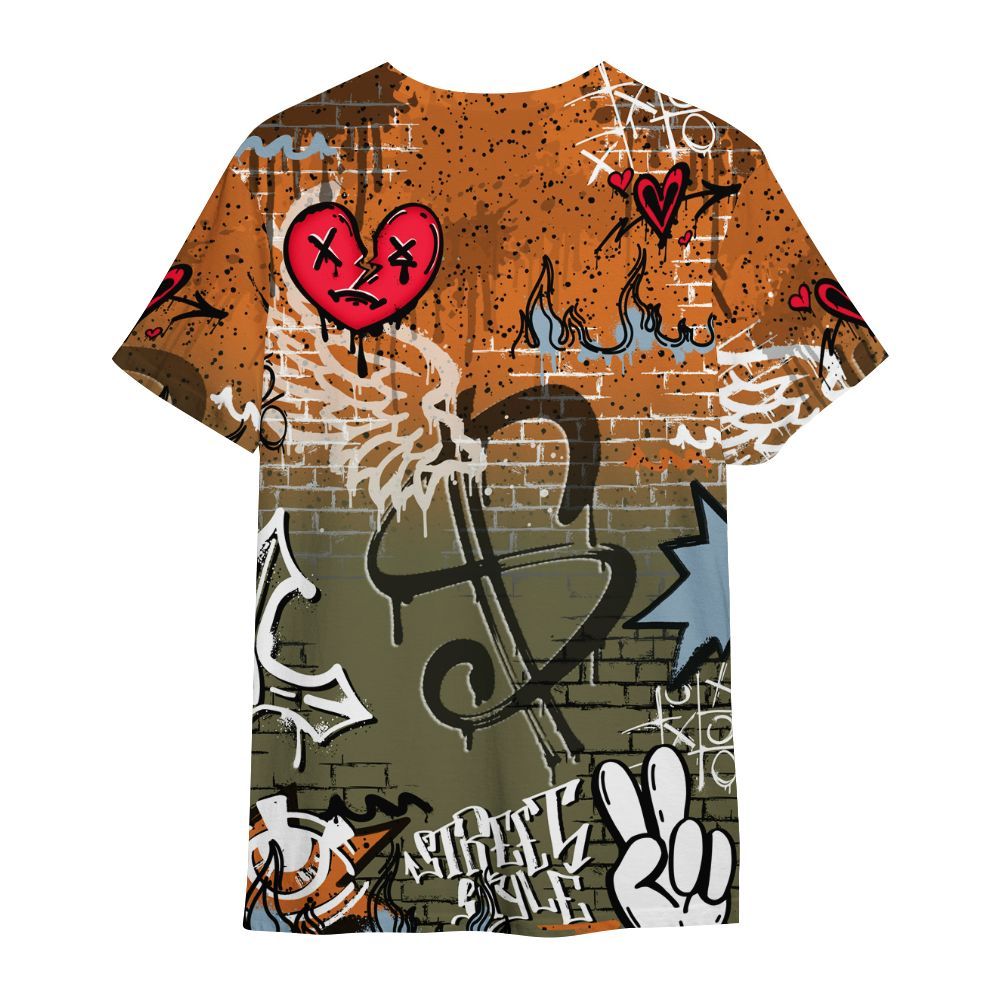 Shirt To Match Olive 5s - Been Dif2erent Drip Graffiti All Over Print