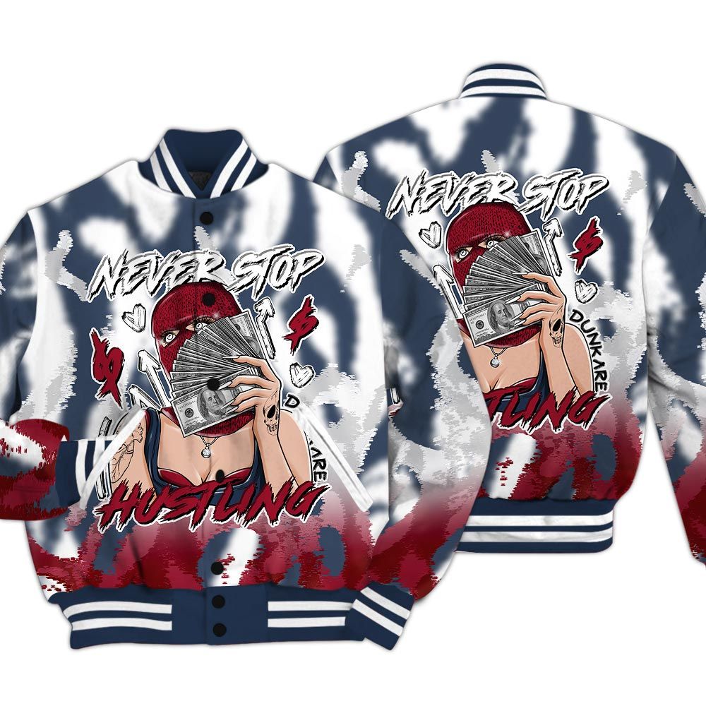 Varsity Jacket To Match Navy Blue 2024 6s - Hustling Unique Burn Varsity Jacket Unisex