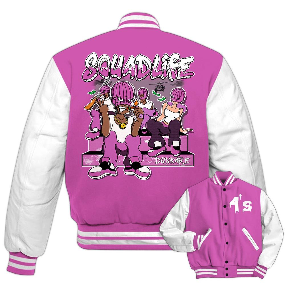 Varsity Jacket To Match Hyper Violet 4s - Squad Life Varsity Jacket Outfit 1605 LGH