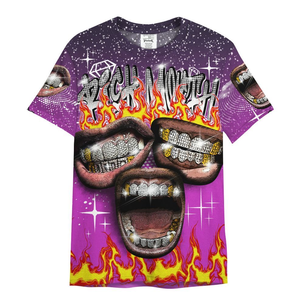 Shirt To Match Ja 2 Staregazer - Rich Mouth Fire Rap Retro 90s All Over Print